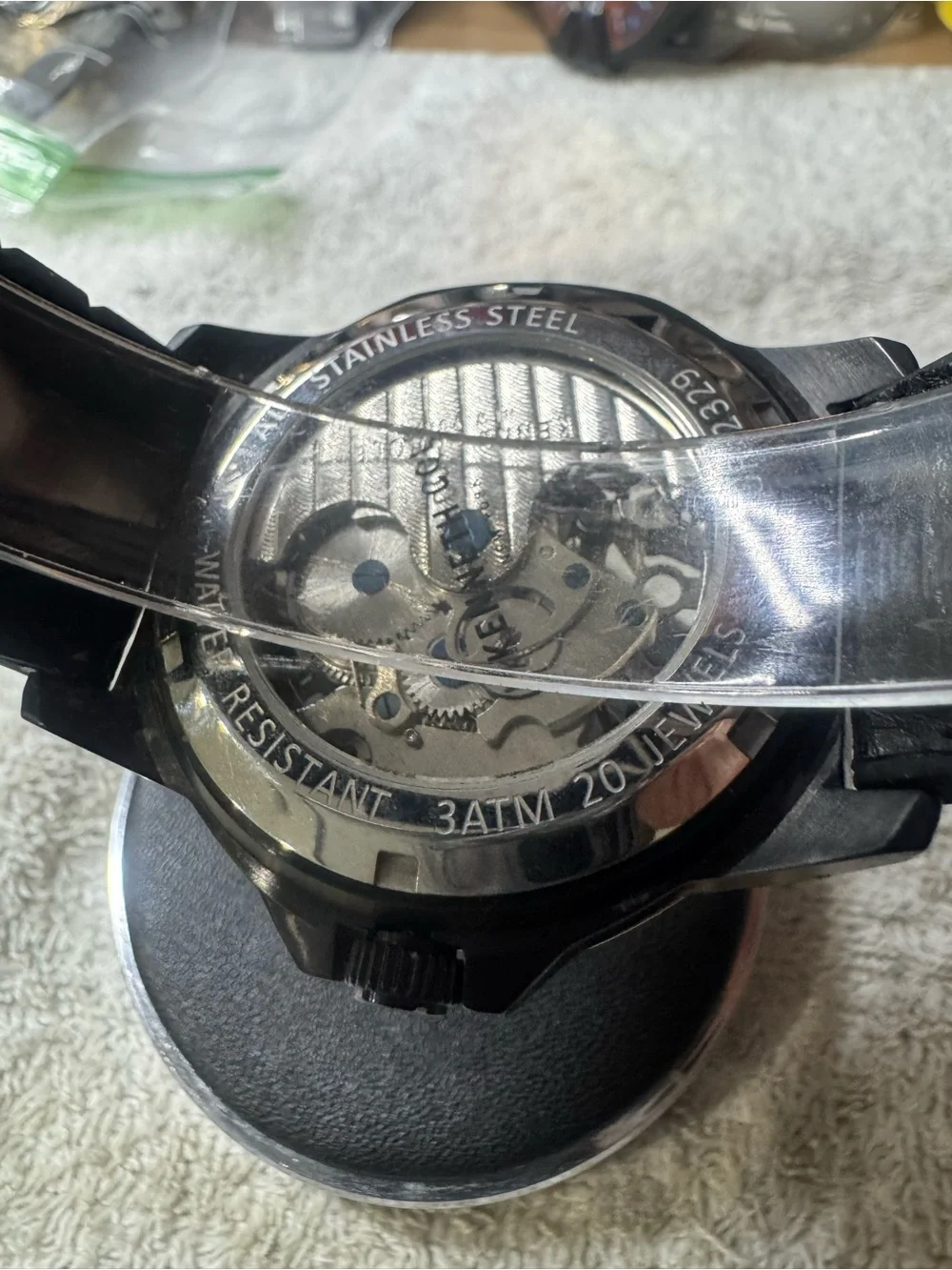 Kenneth Cole Black Dial Watch with Rose Gold Bezel